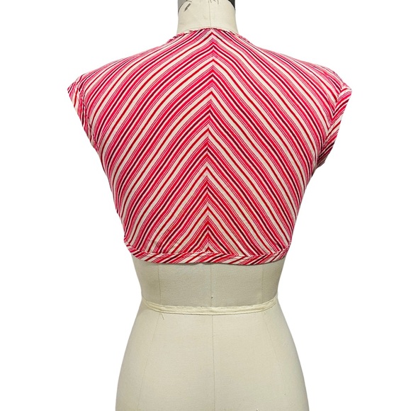 LA PERLA Cropped Tie Front Striped Top, Size 42 (XS/S) - Picture 5 of 7